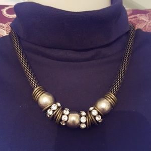 Vintage,woven,metal rope look necklace